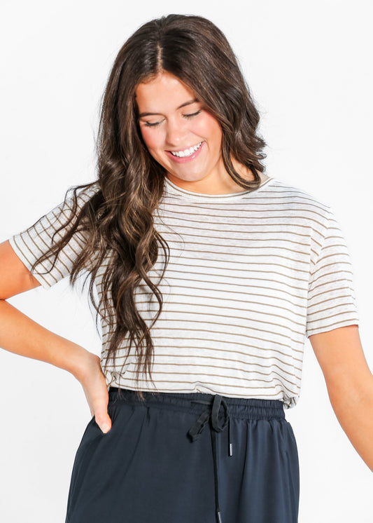 Essential Linen Short Sleeve Tee Lightweight Short Sleeve Tee Inherit Co.