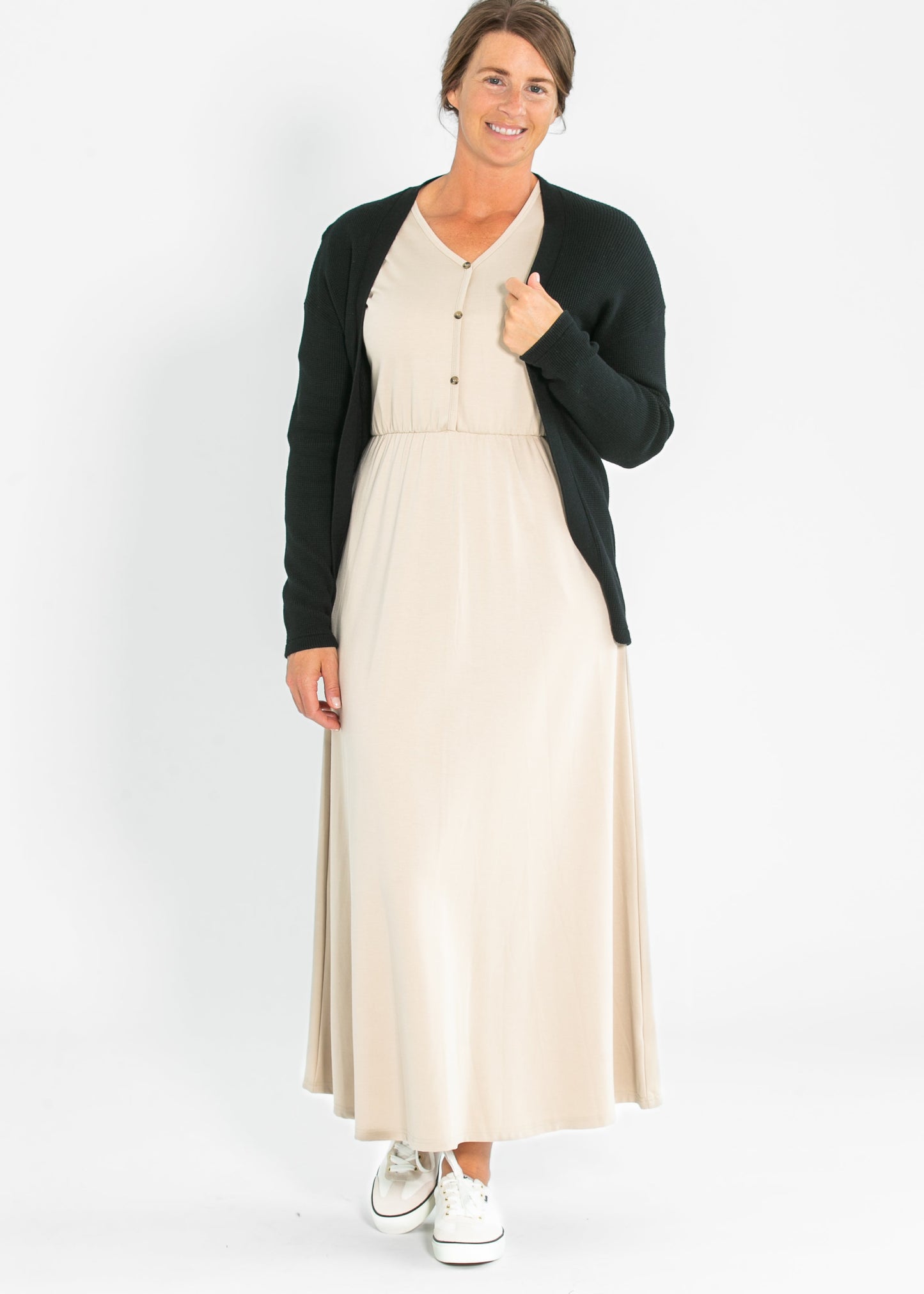 Waffle Knit Stretchy Open Front Cardigan Essential Waffle Knit Cardigan Inherit Co.