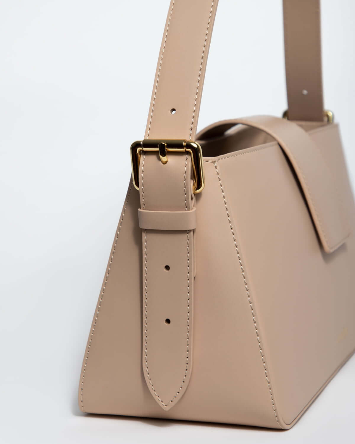 Light Beige Calfskin Leather Hobo Bag BELONA