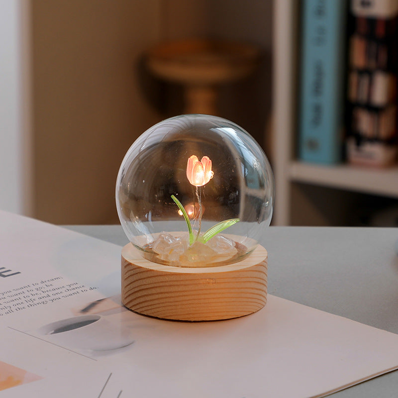 Mini Tulip Small Night Light Tabletop Decoration Cute Holiday Gift