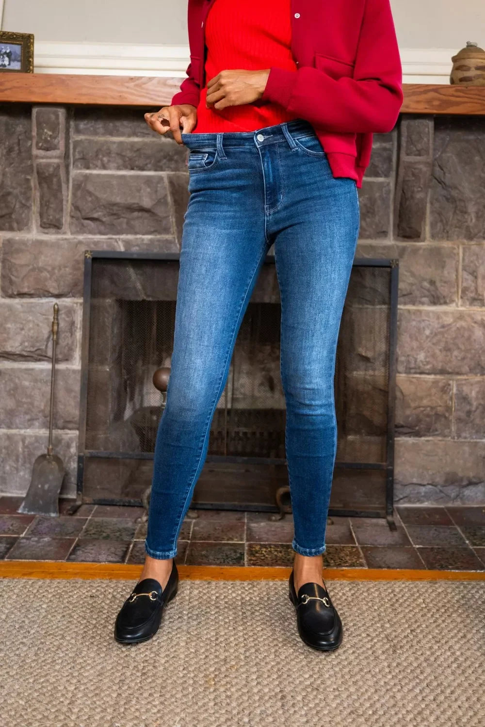 Washed Thermal Skinny Jeans Plus Size Full Size Judy Blue