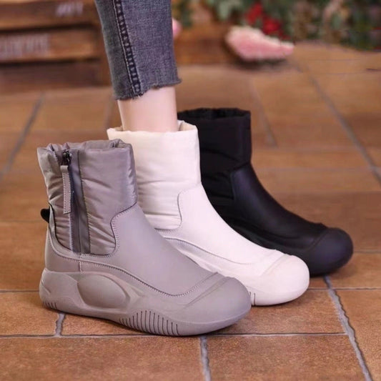 Women’s Plush Waterproof Side-Zip Snow Boots