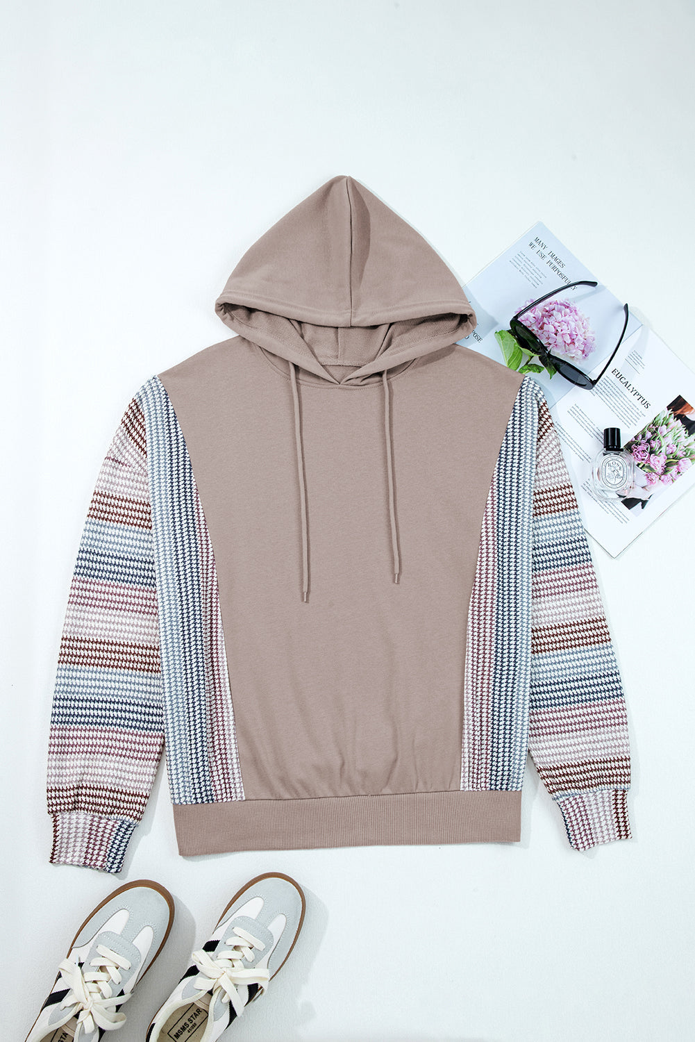 Colorblock Patchwork Baggy Hoodie Oversized Fit DUNE