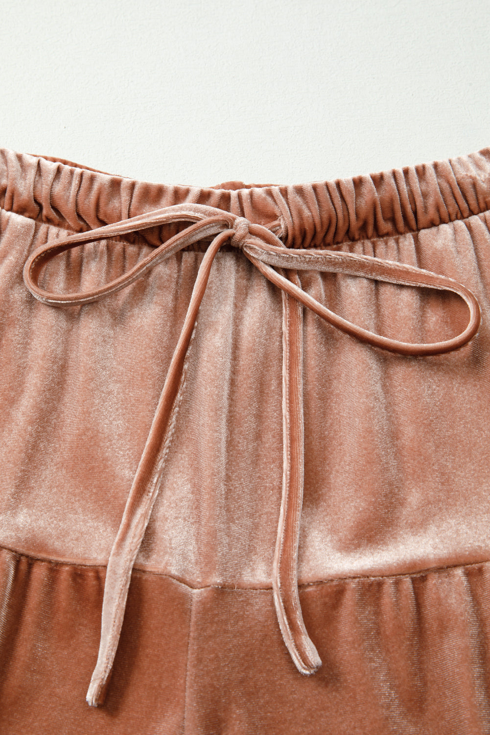 Straw Yellow Mineral Wash High Waist Tiered Flared Pants