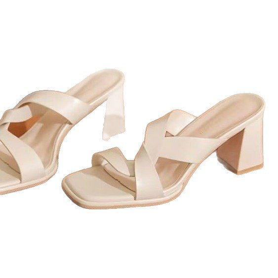 Open-Toe Chunky Heel Sandals Bold Chunky Heel Sandals