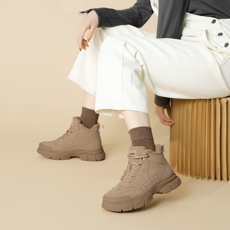 Women’s Plus-Velvet Non-Slip Snow Boots Martin Style Winter Boots