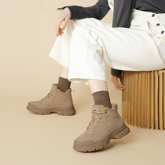 Women’s Plus-Velvet Non-Slip Snow Boots Martin Style Winter Boots