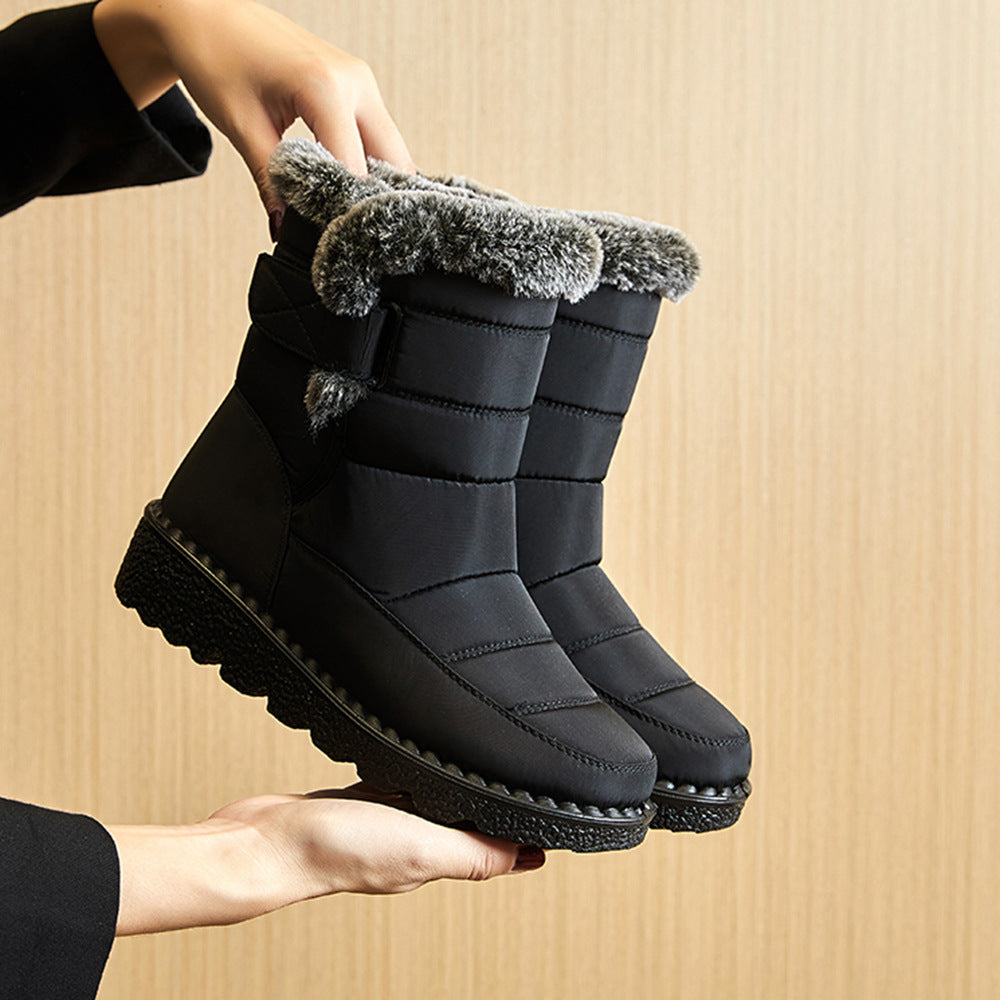 Women’s Waterproof Plush Snow Boots Waterproof Ankle-Height Boots
