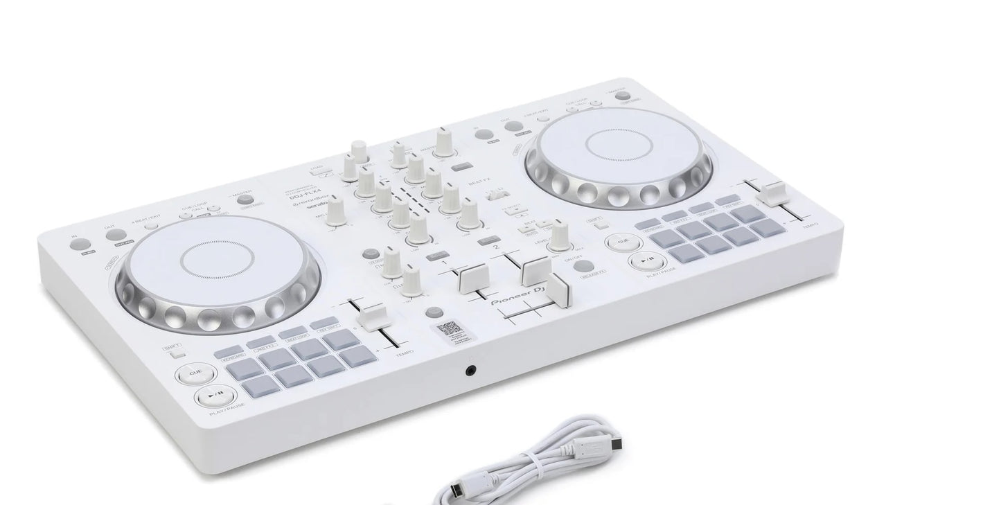 Pioneer DJ DDJ-FLX4 2-deck rekordbox and Serato DJ Controller - White, Limited Edition -NEW