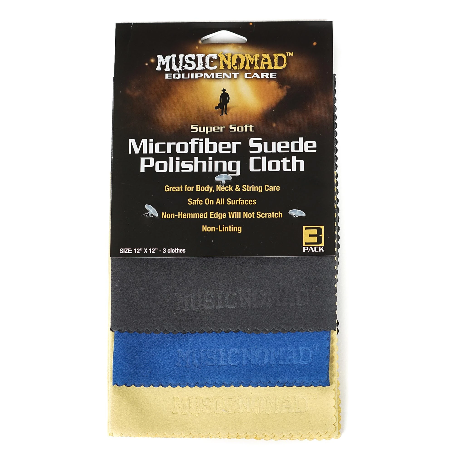 Music Nomad Super Soft Microfiber Suede Polishing Cloth 3 Pack