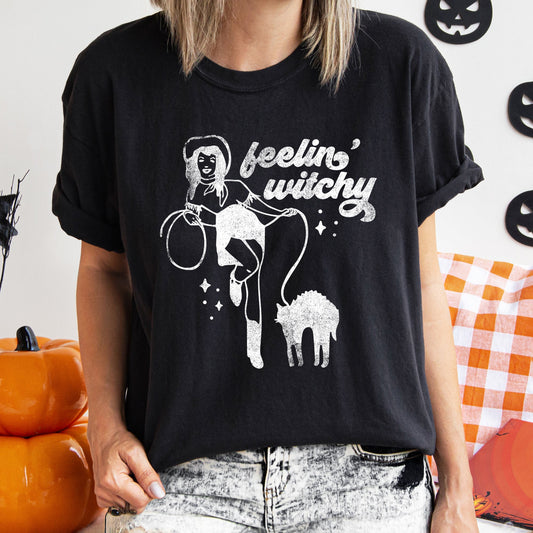 Feelin' Witchy Retro Halloween Comfort Colors T-shirt