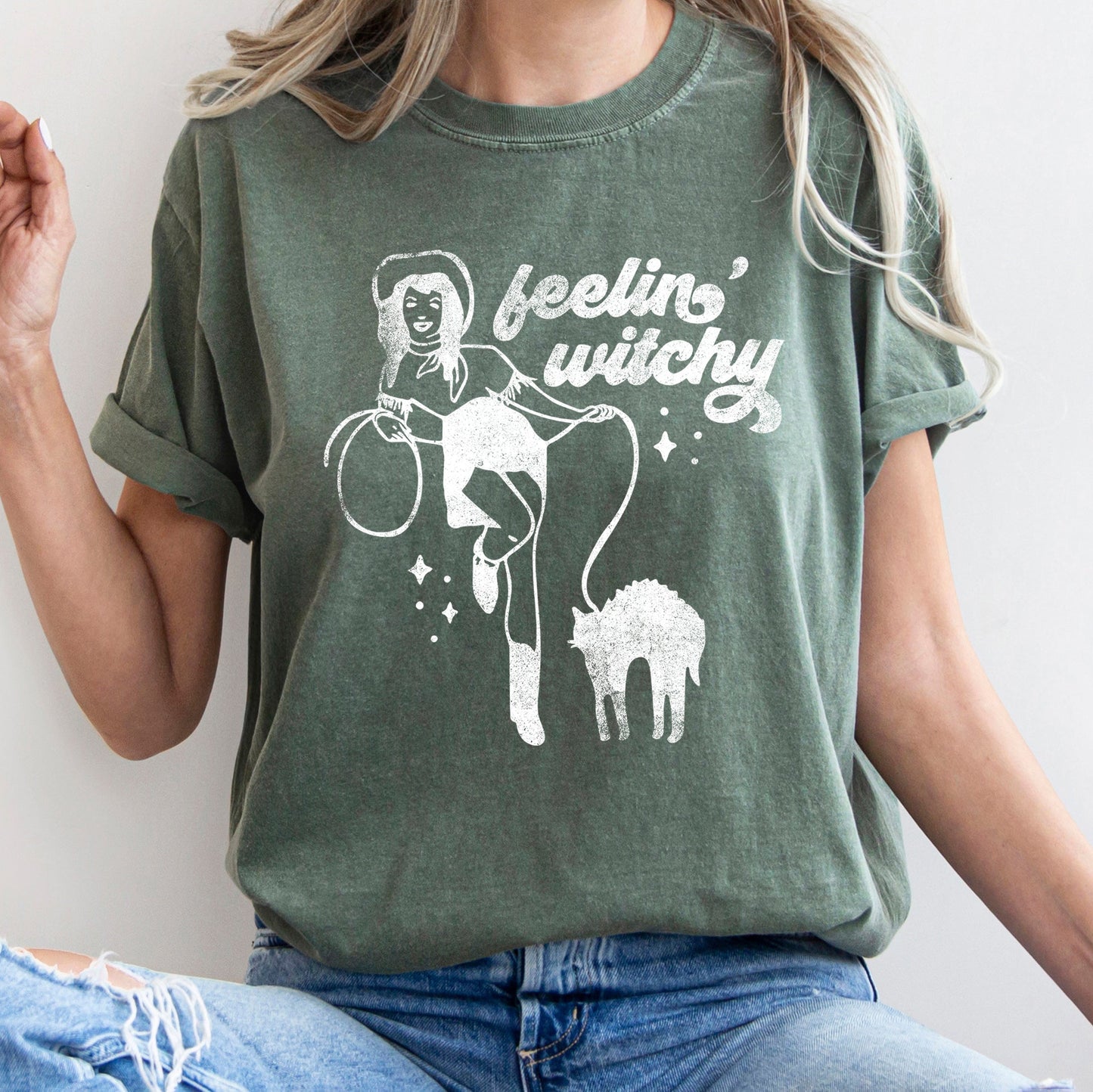 Feelin' Witchy Retro Halloween Comfort Colors T-shirt
