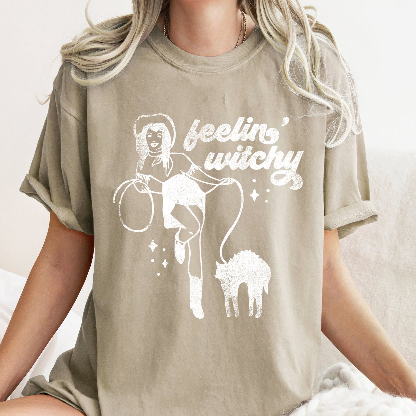 Feelin' Witchy Retro Halloween Comfort Colors T-shirt