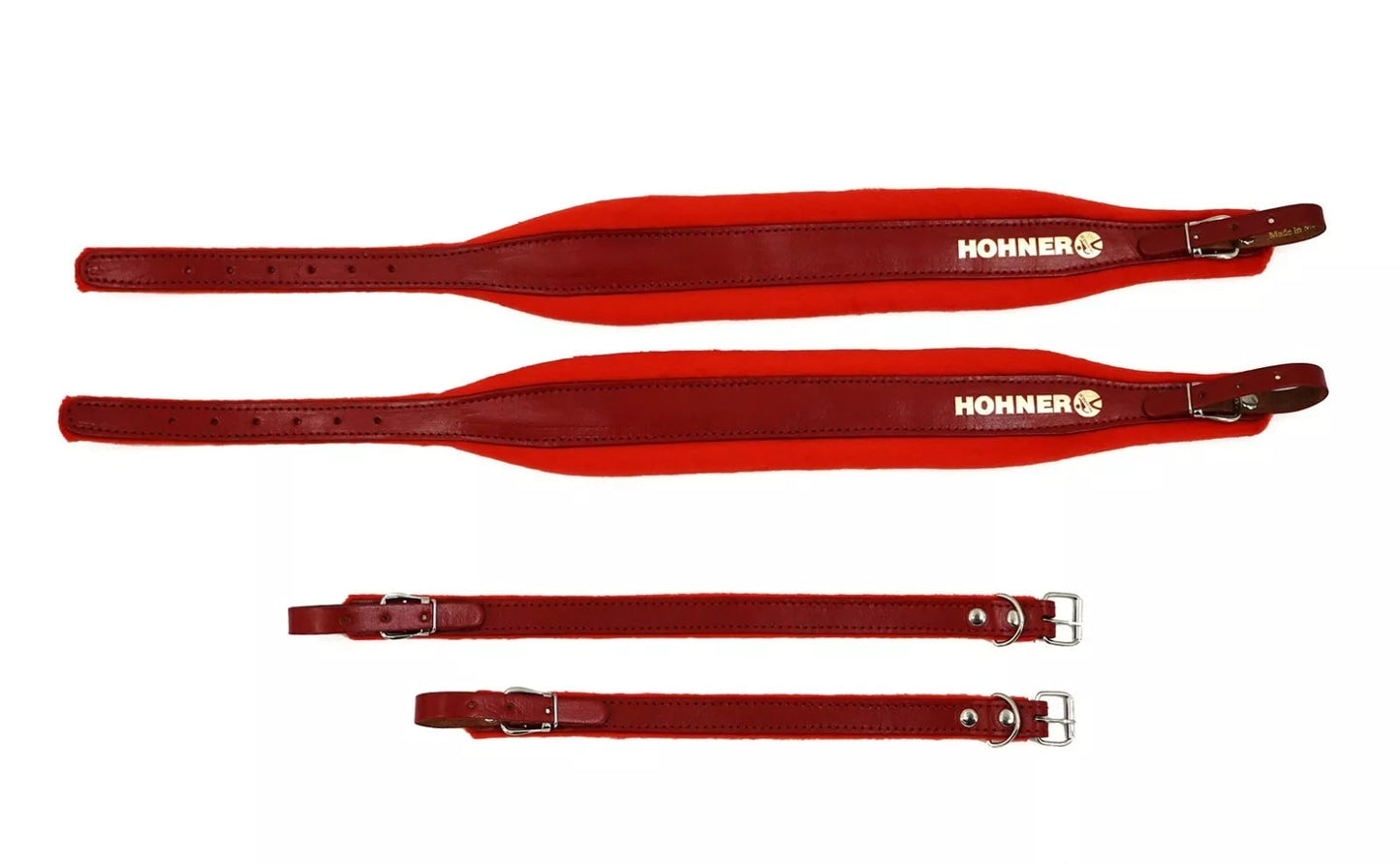 Adjustable Red Leather Accordion Strap ACC5 by Hohner