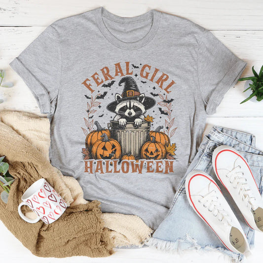 Feral Girl Halloween Tee Ultra-Soft T-Shirt Peachy Sunday