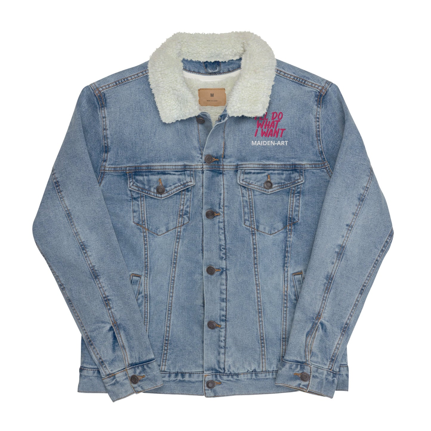Denim Sherpa Lined Unisex Jacket REBEL GIRL