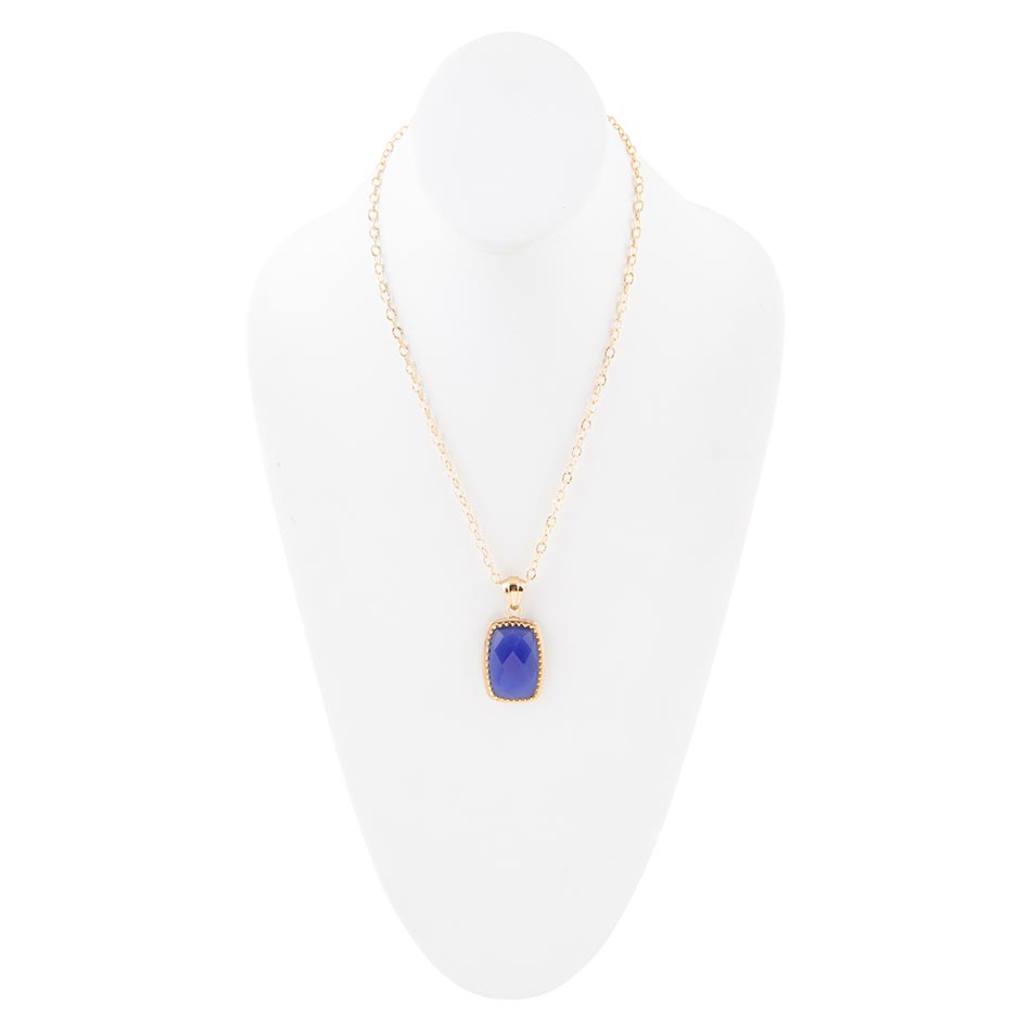 Blue Agate Filigreed Golden Pendant Necklaces Barse Jewelry