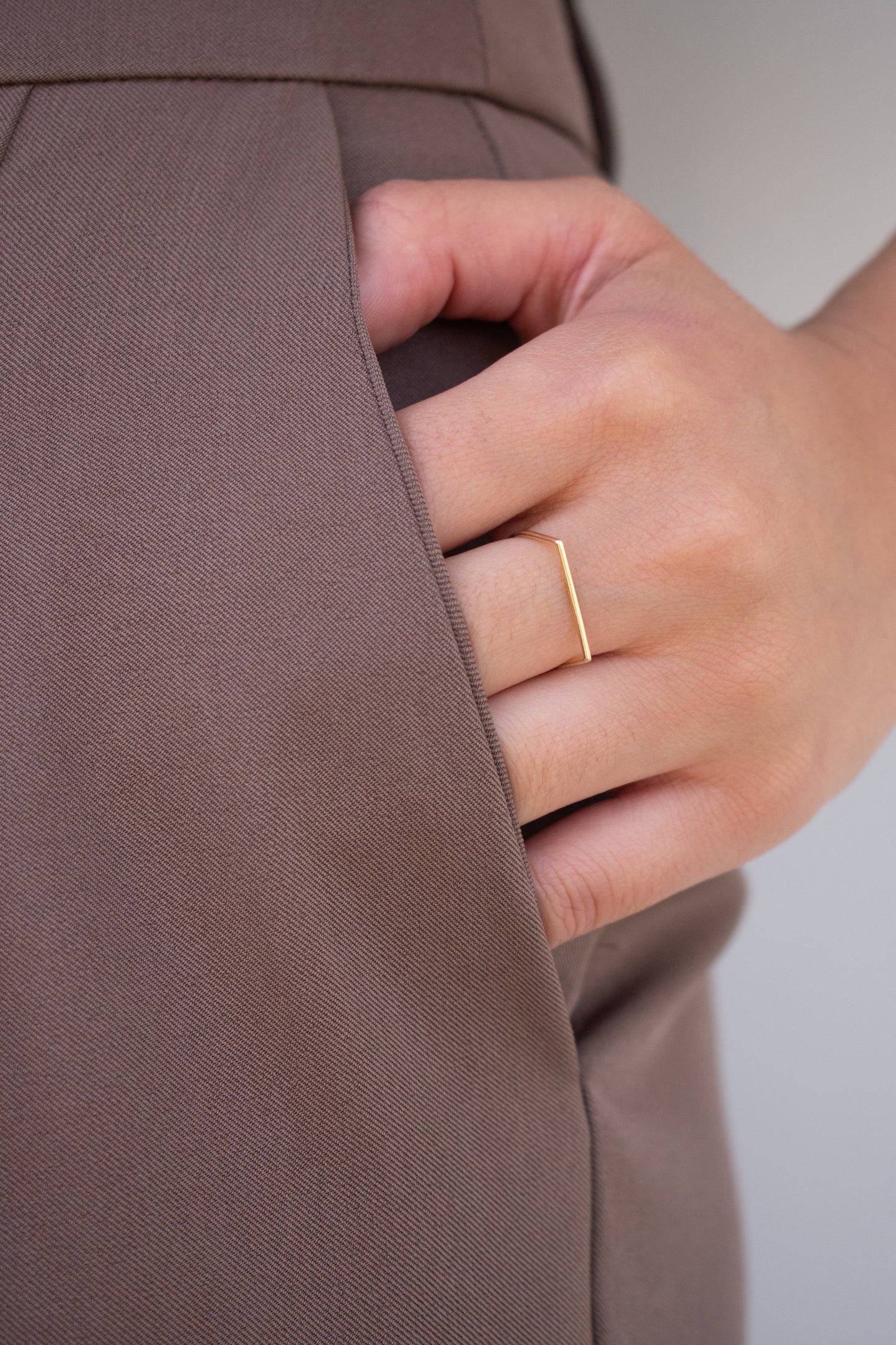 Yellow 14k Straight Bar Stacking Ring Bordeaux