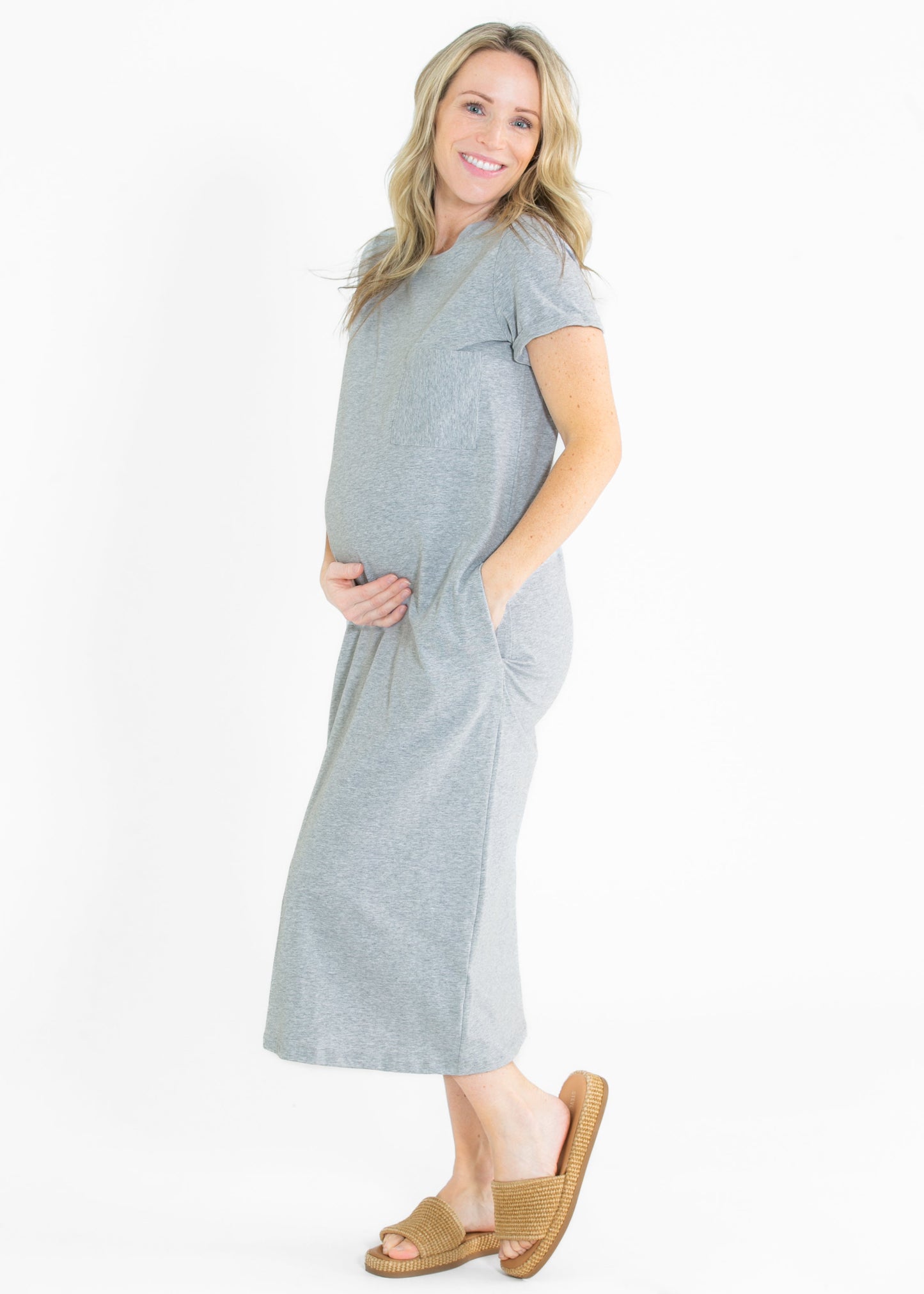 Breathable Stretch Midi Dress Finley T-shirt Dress Inherit Co.