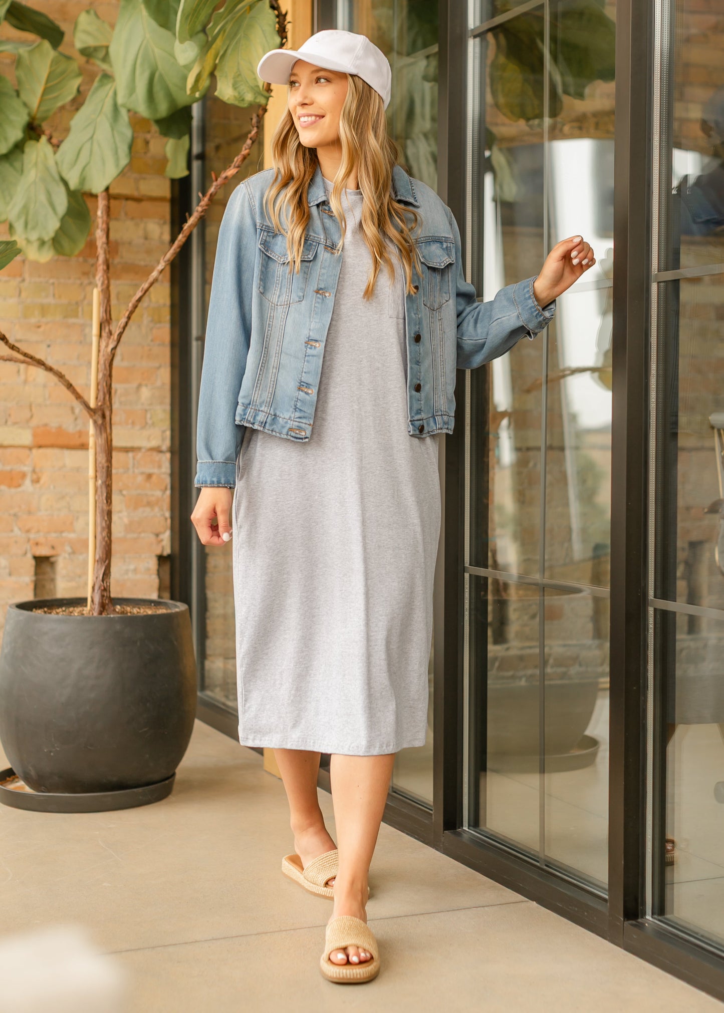 Breathable Stretch Midi Dress Finley T-shirt Dress Inherit Co.