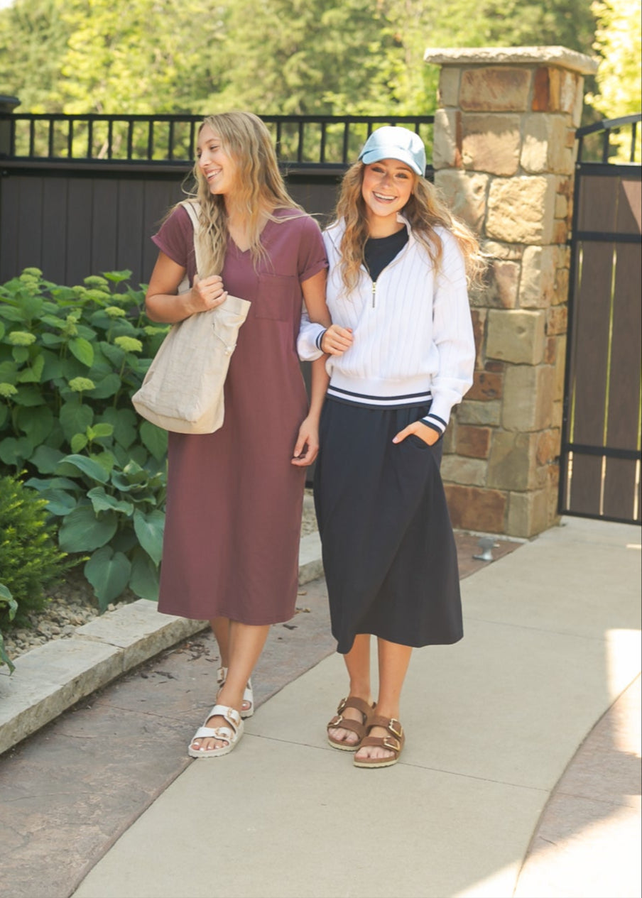 Breathable Stretch Midi Dress Finley T-shirt Dress Inherit Co.
