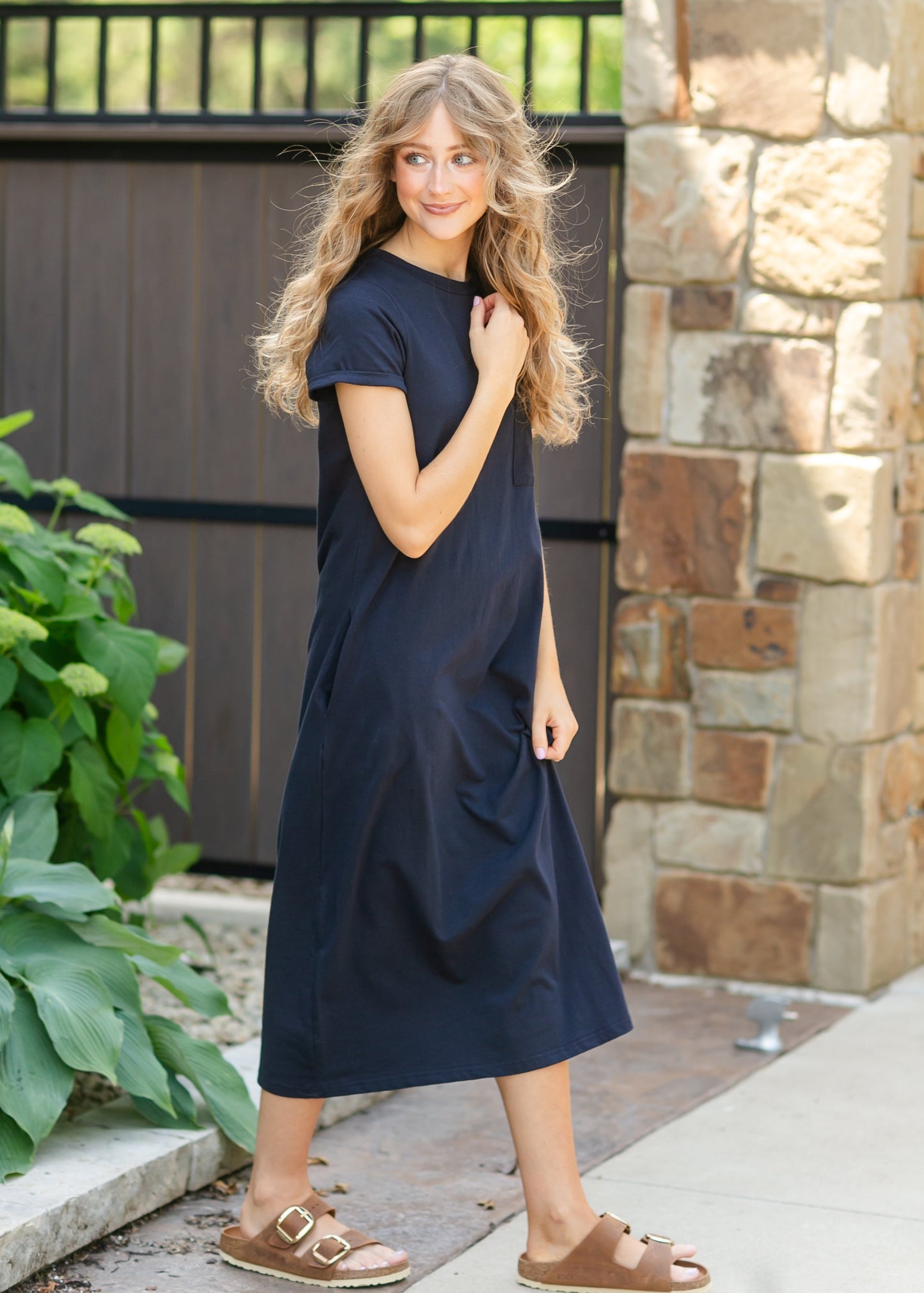 Breathable Stretch Midi Dress Finley T-shirt Dress Inherit Co.