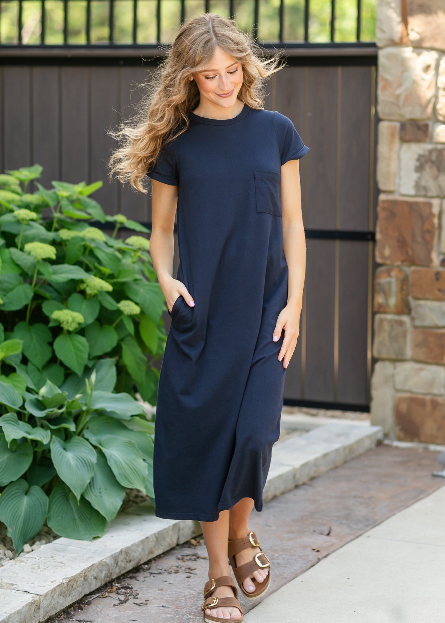 Breathable Stretch Midi Dress Finley T-shirt Dress Inherit Co.