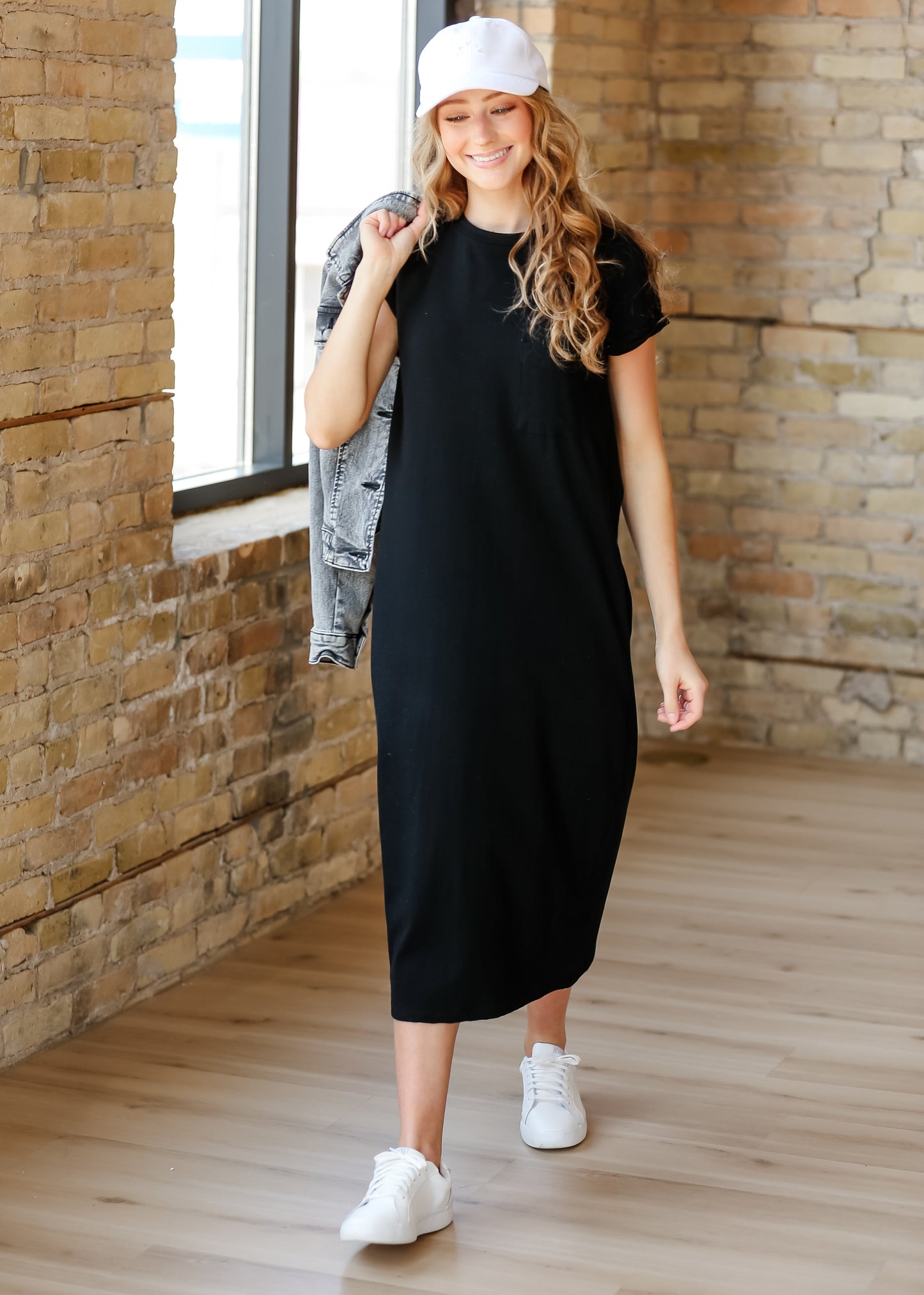 Breathable Stretch Midi Dress Finley T-shirt Dress Inherit Co.