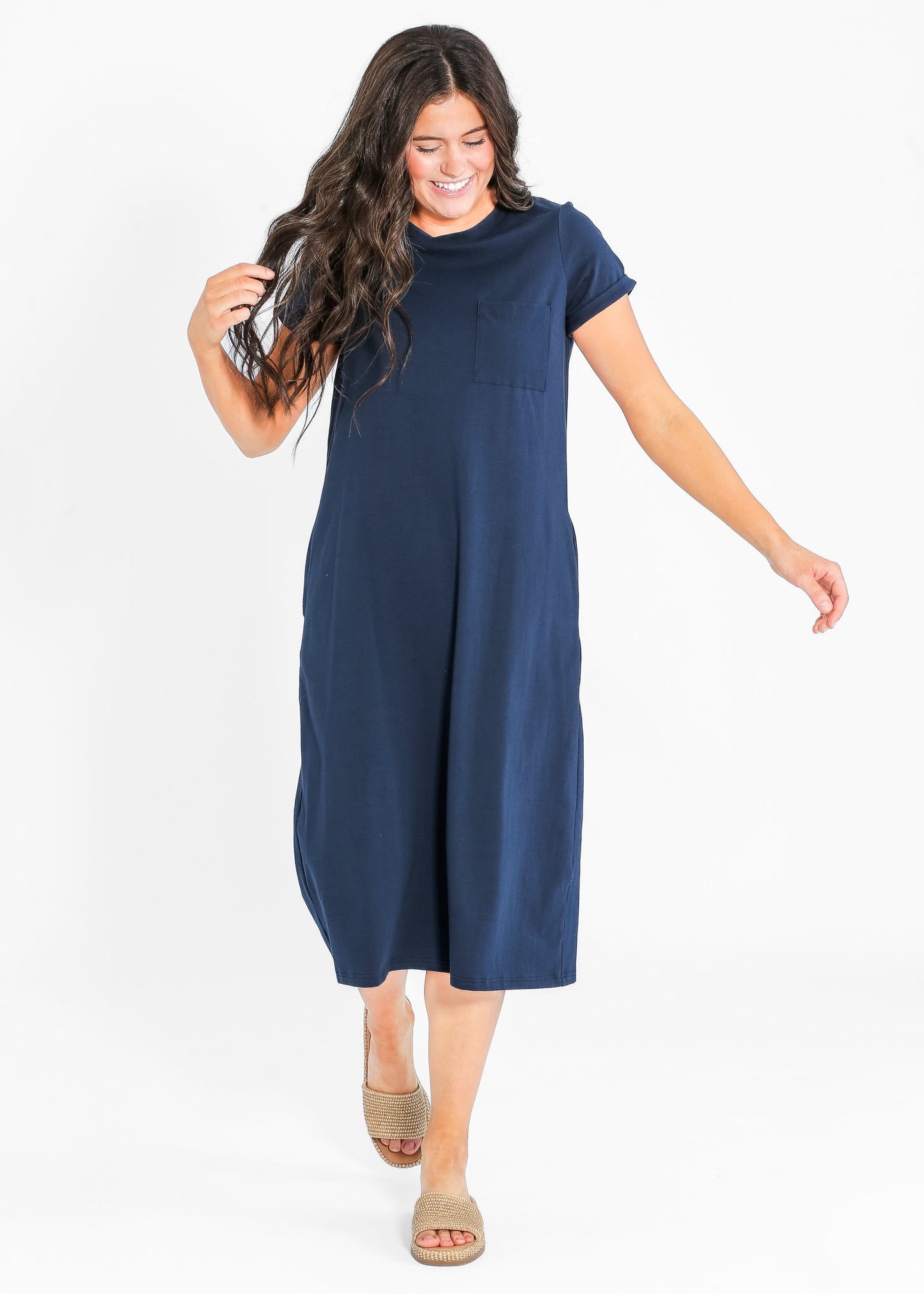 Breathable Stretch Midi Dress Finley T-shirt Dress Inherit Co.