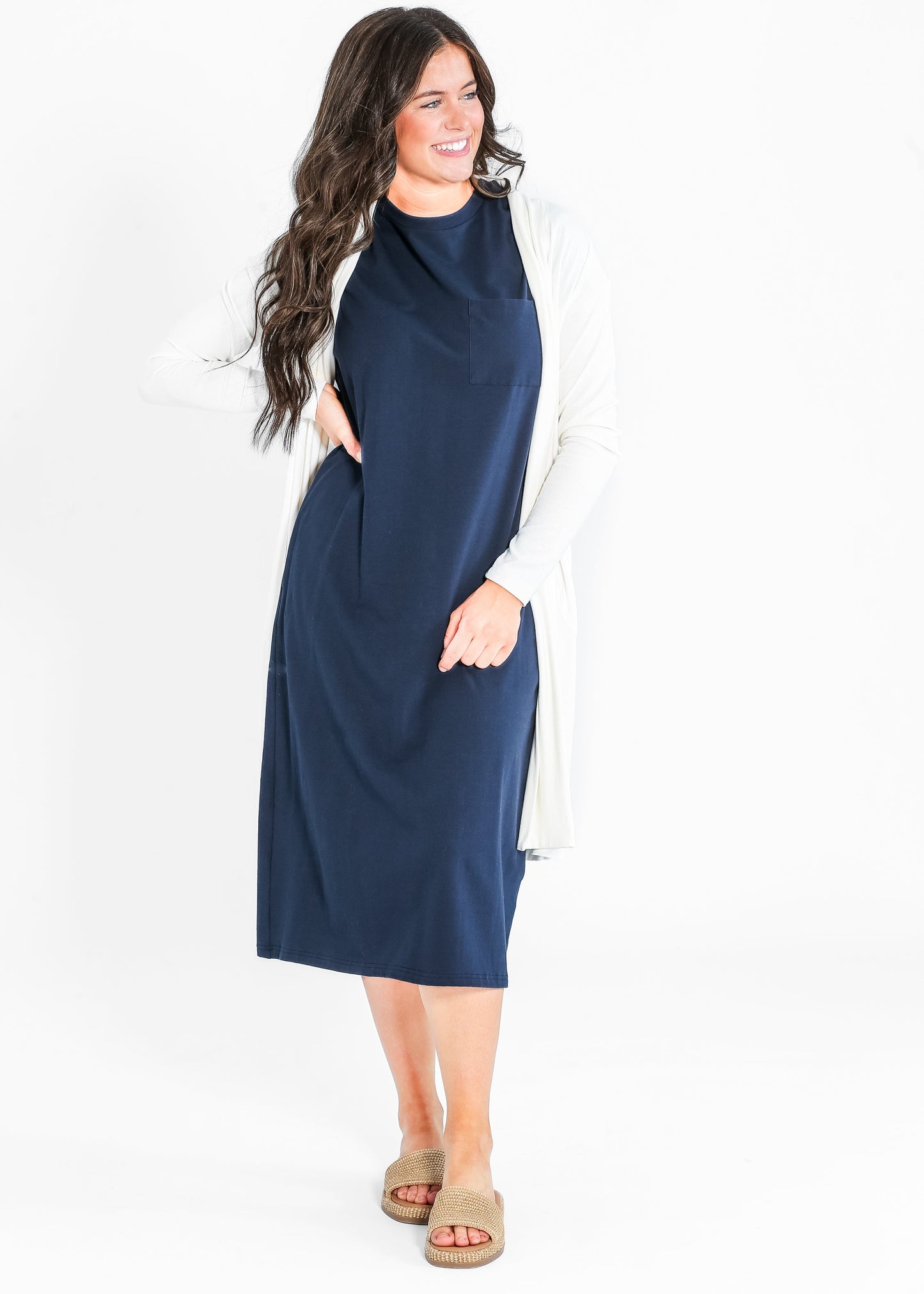 Breathable Stretch Midi Dress Finley T-shirt Dress Inherit Co.