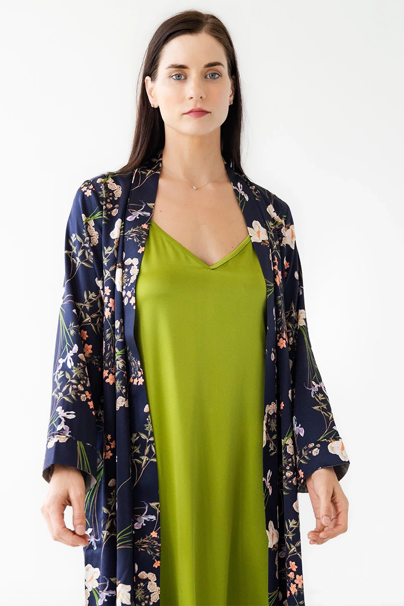 Silk Floral Design Robe
