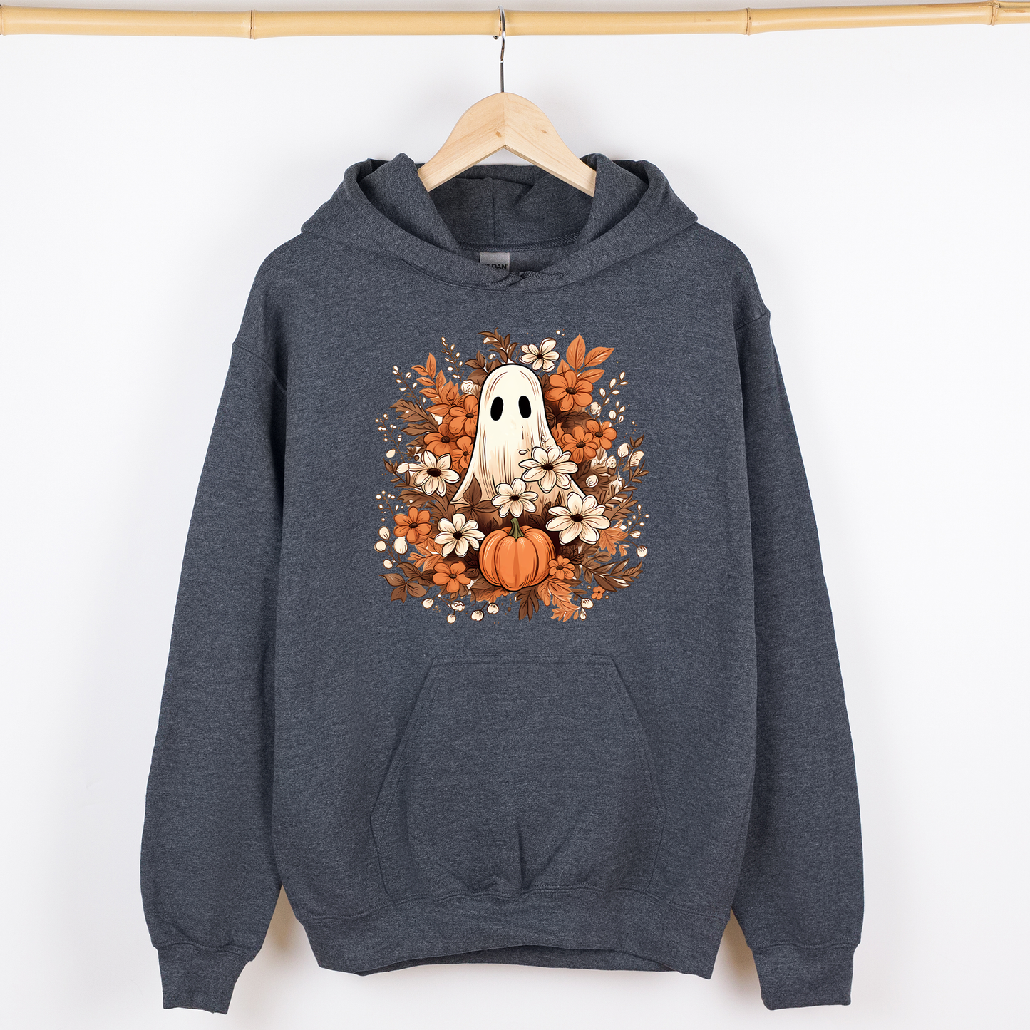 Floral Ghost Graphic Hoodie Vintage Halloween Witch Spooky Hooded Sweatshirt Refinery Number One