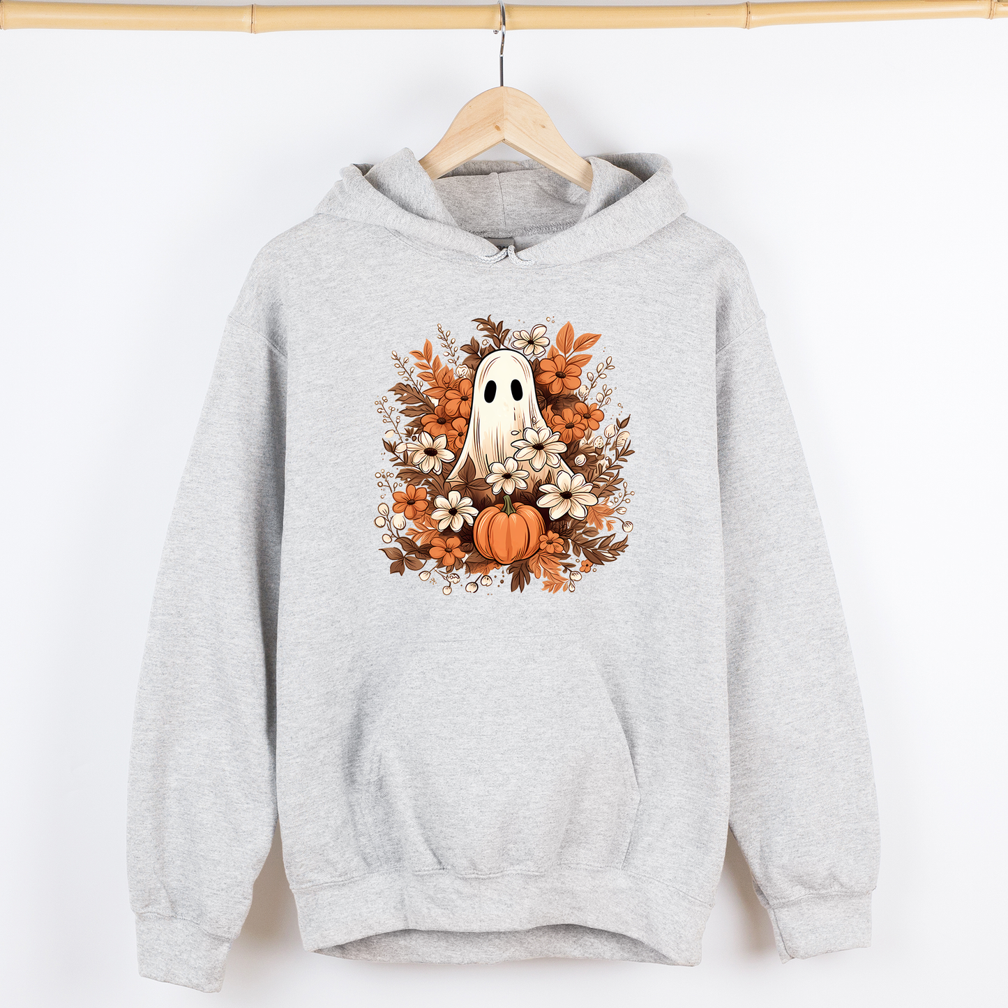 Floral Ghost Graphic Hoodie Vintage Halloween Witch Spooky Hooded Sweatshirt Refinery Number One