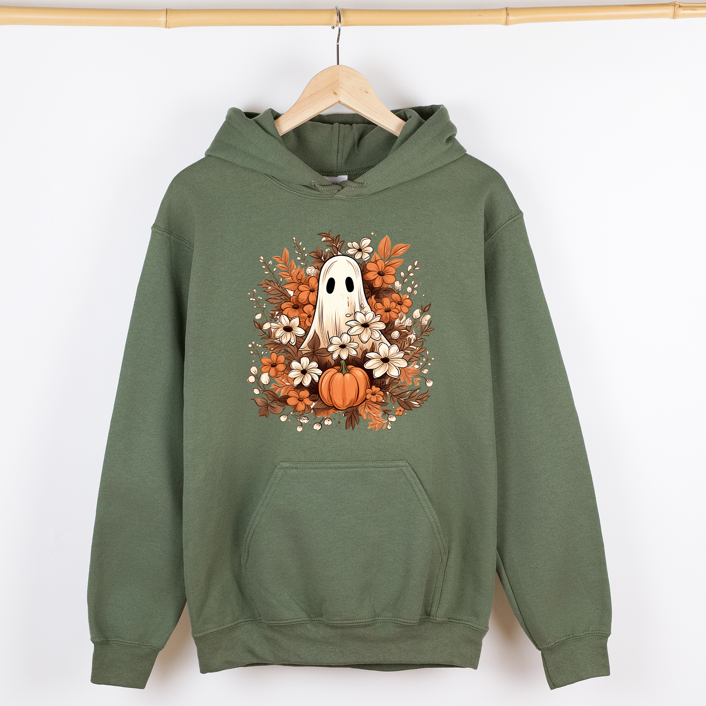 Floral Ghost Graphic Hoodie Vintage Halloween Witch Spooky Hooded Sweatshirt Refinery Number One