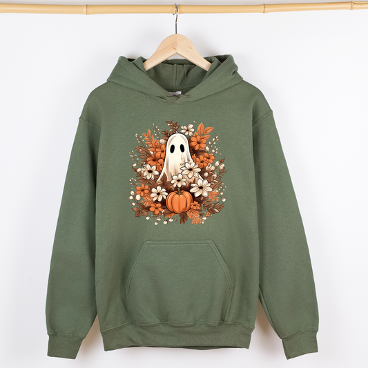 Floral Ghost Graphic Hoodie Vintage Halloween Witch Spooky Hooded Sweatshirt Refinery Number One