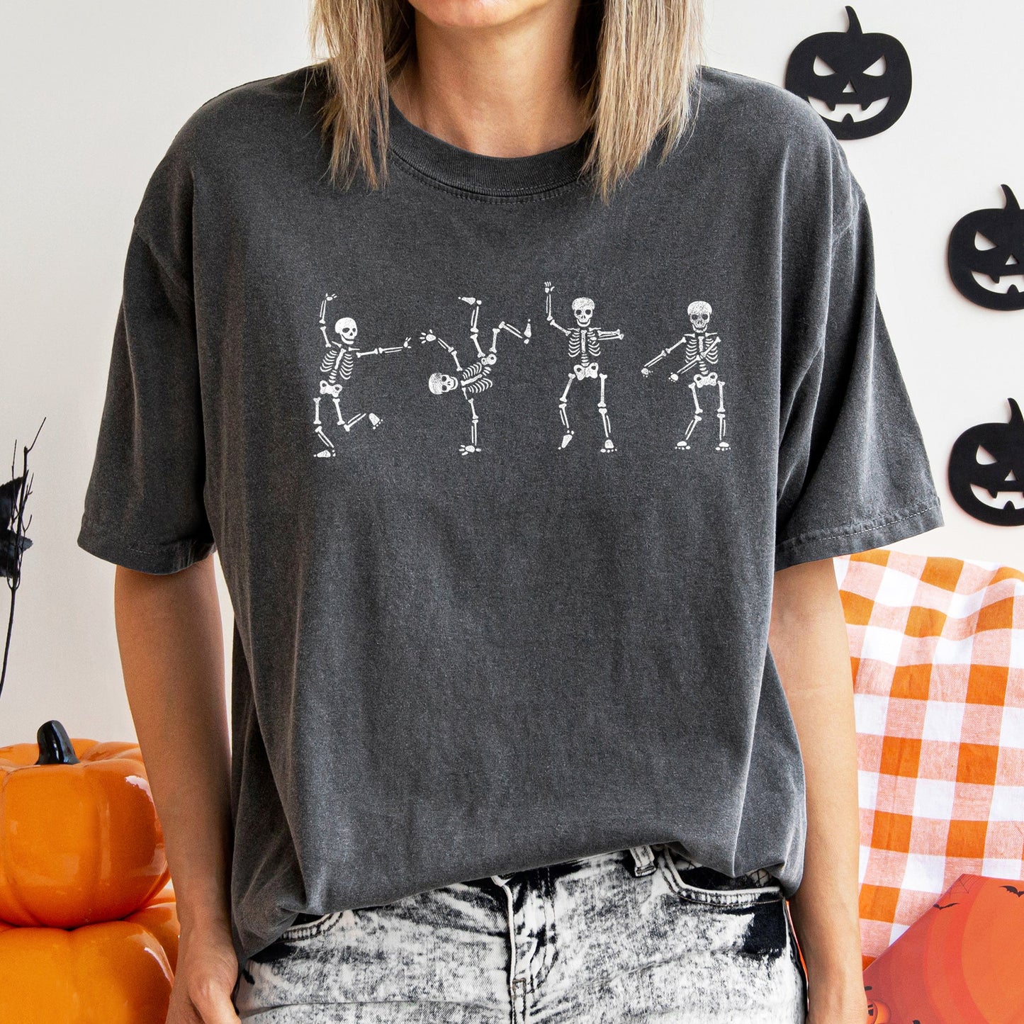 Flossing Skeletons Retro Halloween Comfort Colors Tshirt