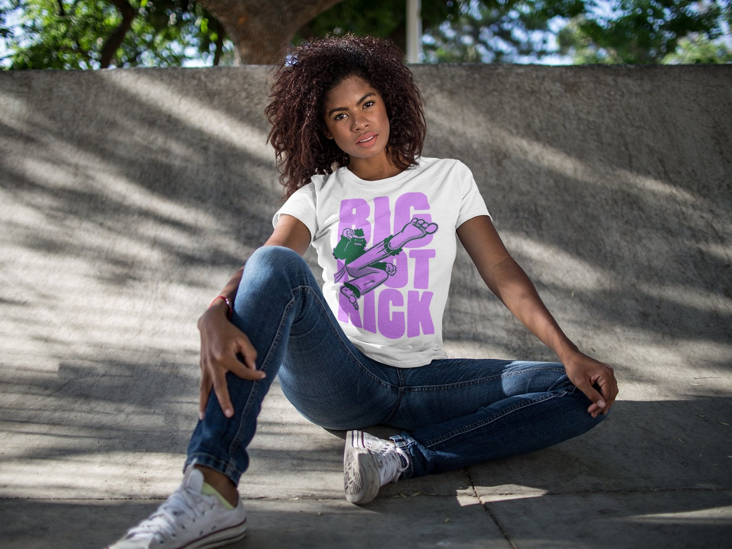 Flying Bigfoot Lightweight Cotton T-shirt Bigfoot Kick