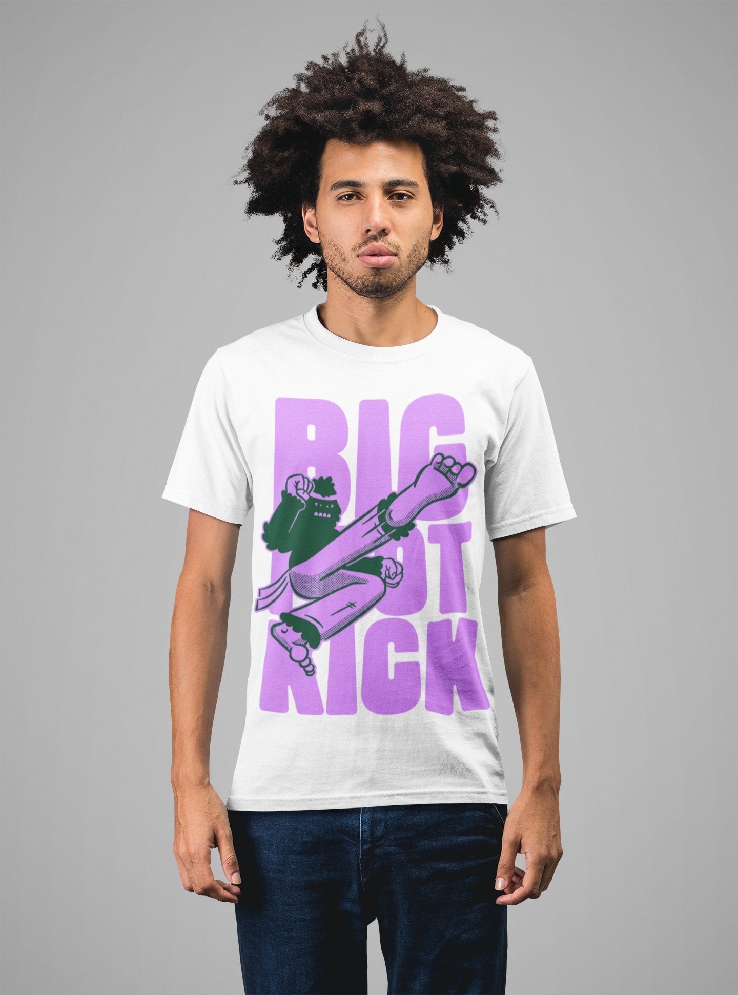 Flying Bigfoot Lightweight Cotton T-shirt Bigfoot Kick