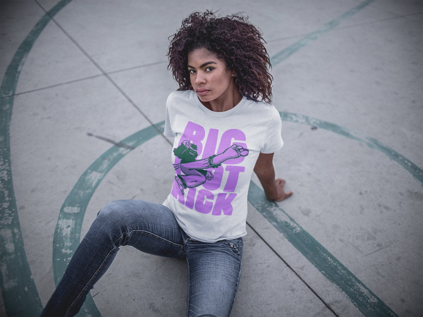 Flying Bigfoot Lightweight Cotton T-shirt Bigfoot Kick