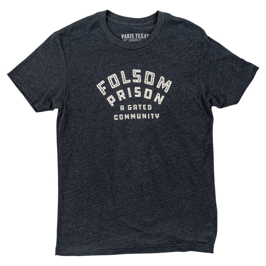 Folsom Prison Charcoal Crew Cut T-Shirt Paris Texas Apparel Co
