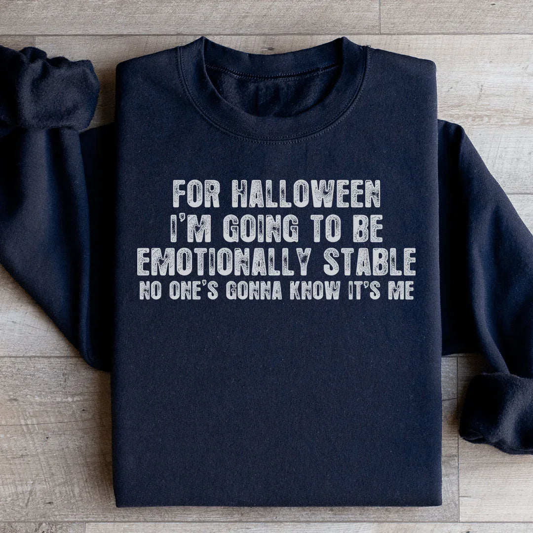 Emotionally Stable Halloween Sweatshirt Soft Cotton Blend Peachy Sunday