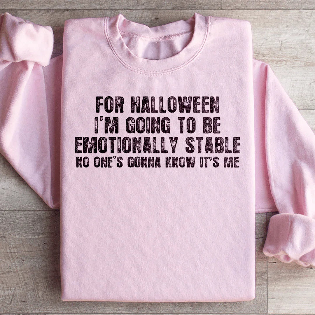 Emotionally Stable Halloween Sweatshirt Soft Cotton Blend Peachy Sunday