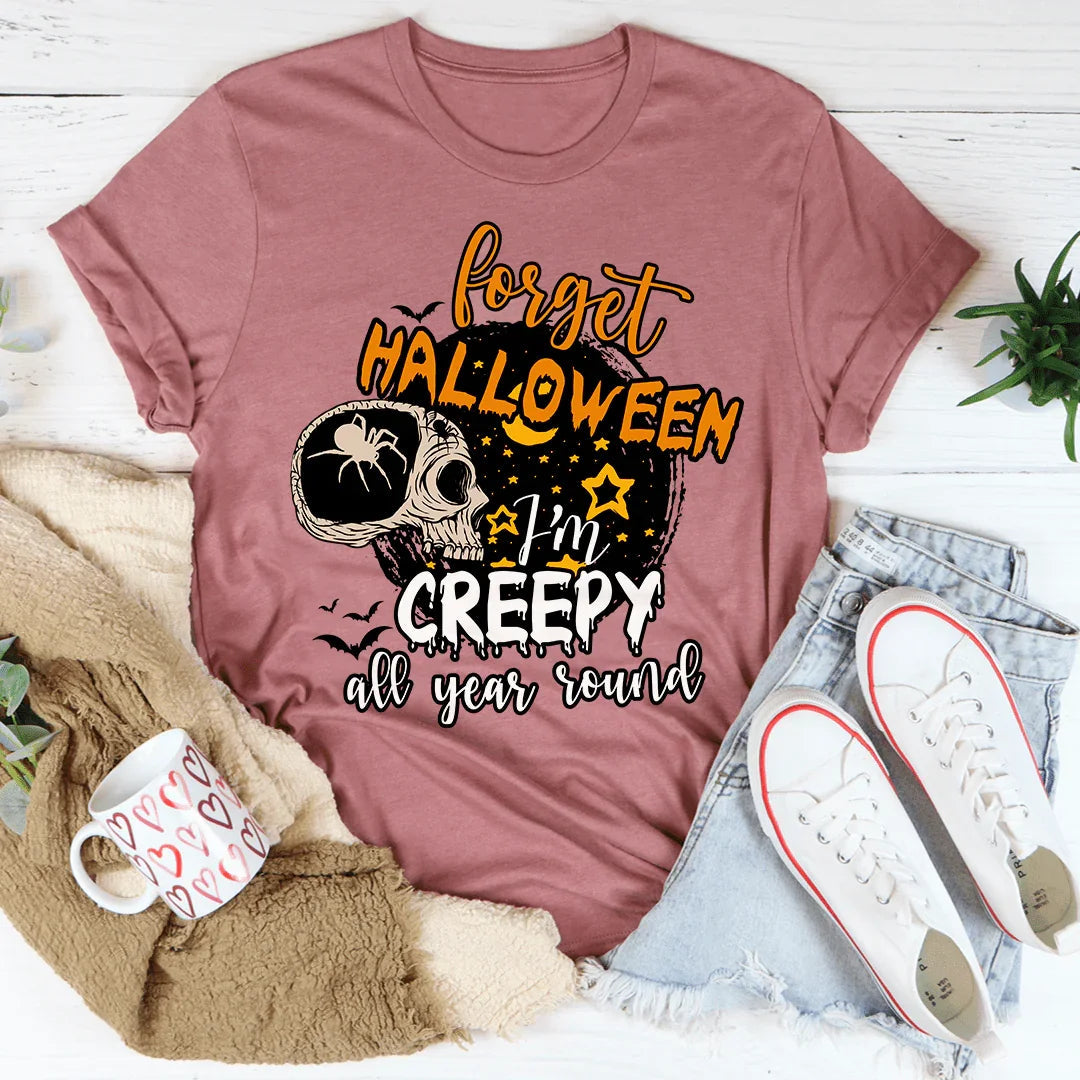 Creepy All Year Round Tee Soft Lightweight T-Shirt Peachy Sunday