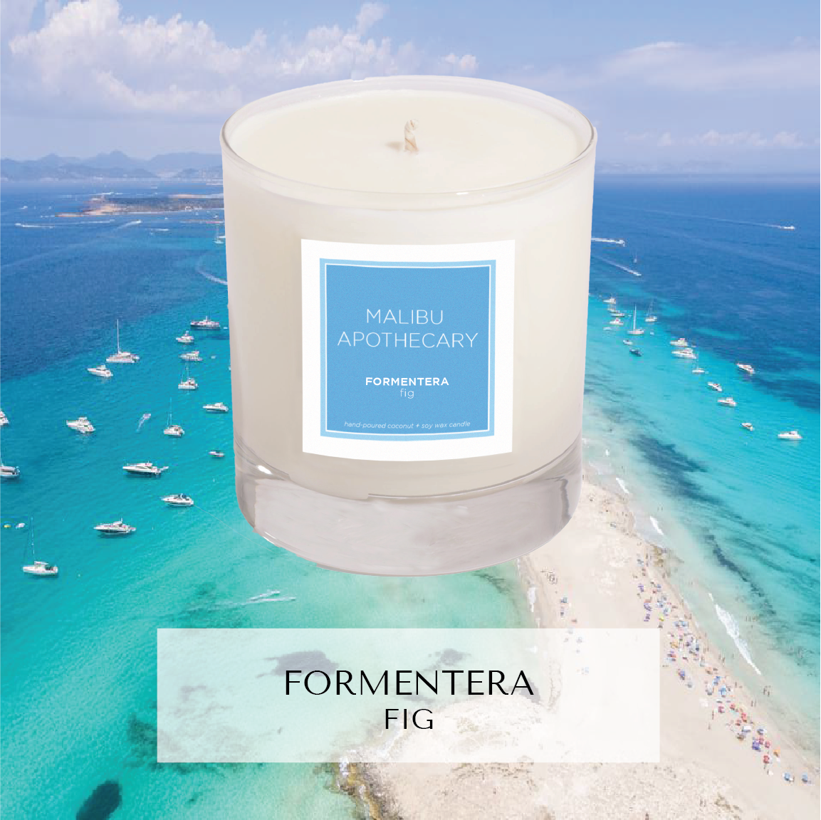 Clear Gloss Blue Accent Candle 8.5oz Coconut Soy Wax