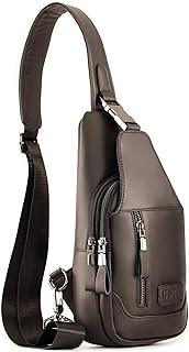 Genuine Leather Coffee Sling Backpack FR Fashion Co.