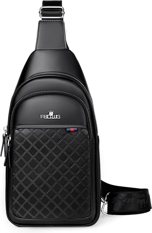 Vegan Leather Lightweight Sling Backpack for Men FR Fashion Co.