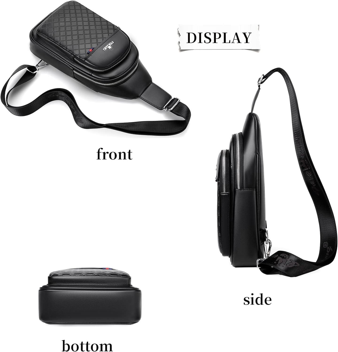 Vegan Leather Lightweight Sling Backpack for Men FR Fashion Co.