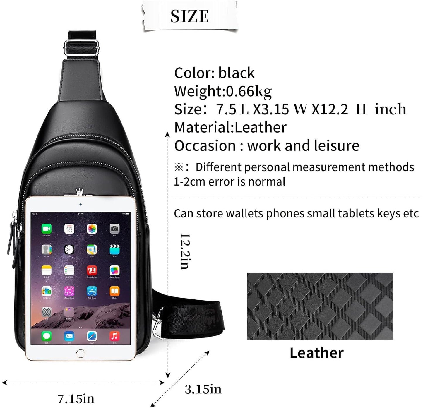 Vegan Leather Lightweight Sling Backpack for Men FR Fashion Co.