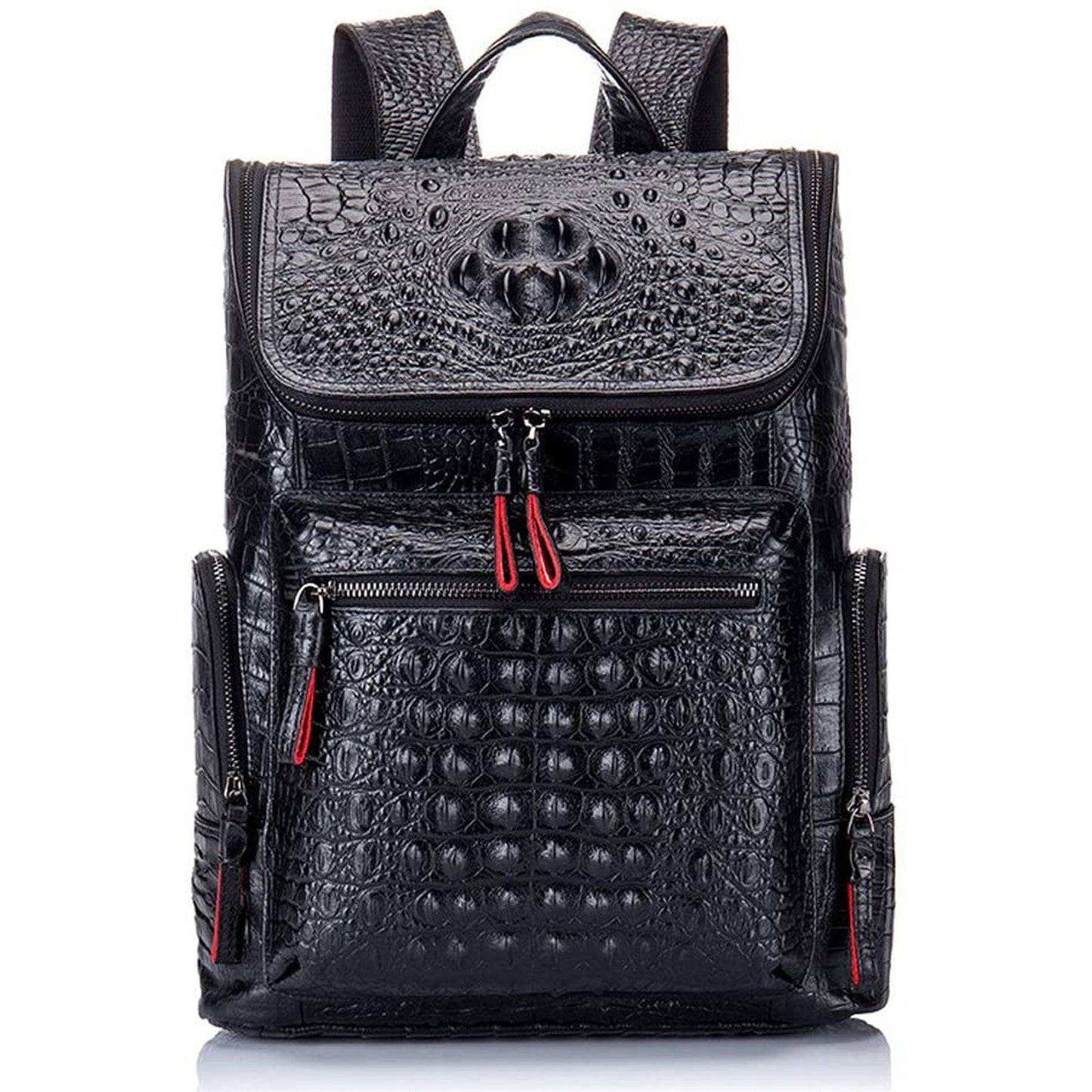Leather Crocodile Design 13' Men's Backpack FR Fashion Co.