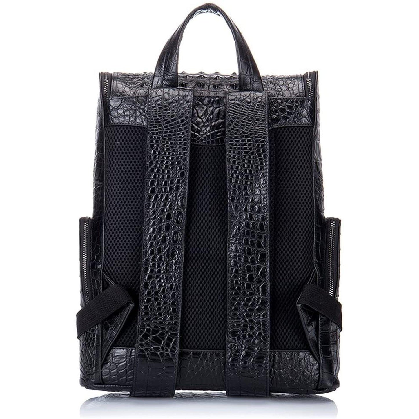 Leather Crocodile Design 13' Men's Backpack FR Fashion Co.